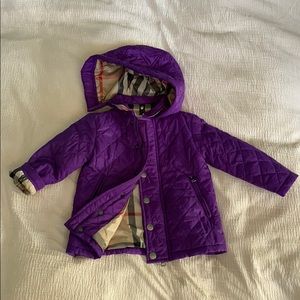 Purple Burberry Jacket with detachable Hood